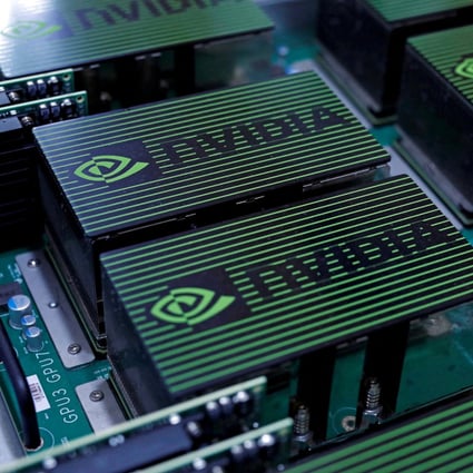 The Nvidia logo is seen on a circuit board at the Computex computer exhibition in Taipei, Taiwan May 30, 2017. Photo: Reuters