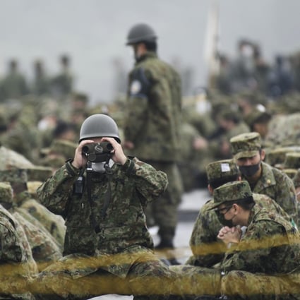 Japan’s Ground Self-Defence Forces during a live fire exercise in Gotemba. Japan is expected to strengthen its military capabilities to deter China from escalating military activities. Photo: Pool via AP