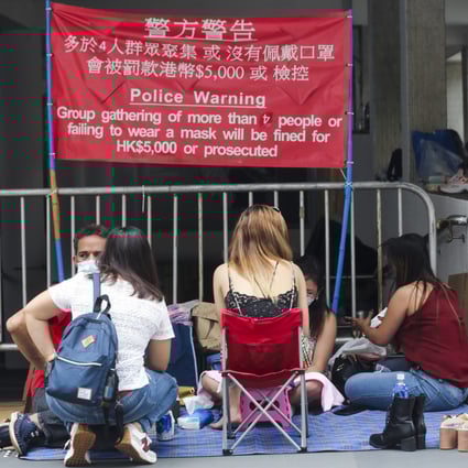 Almost a third of Hong Kong’s migrant workers have suffered financial hardship during the pandemic, and over half don’t sleep enough. Photo: Xiaomei Chen