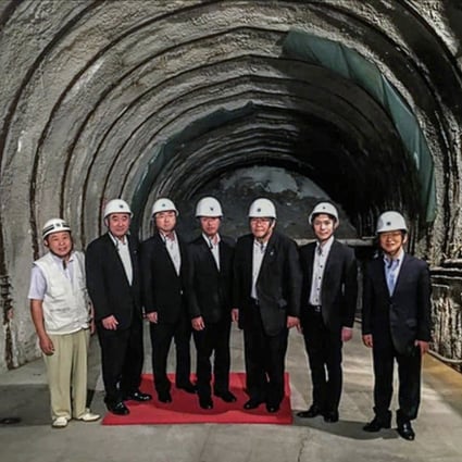 Liberal Democratic Party members of the Miyagi prefectural assembly during an inspection of the construction site for an undersea tunnel in Karatsu, Saga Prefecture, in 2017. Photo: Facebook