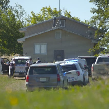 Canadian law enforcement personnel surrounded a residence on the James Smith Cree First Nation reservation in Saskatchewan, Canada on Tuesday. Photo: AP
