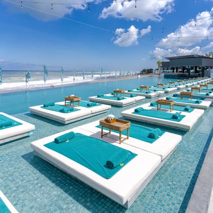 Bali, Indonesia, is home to a growing number of beach clubs. Above: daybeds by the pool at Atlas Beach Fest, in Canggu, Bali. Photo: Atlas Beach Fest 