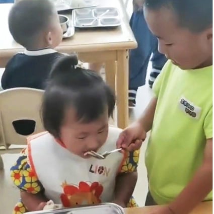 Quirky China: brother feeds sister at kindergarten, girl uses megaphone ...