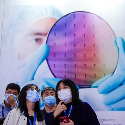 Visitors at SEMICON China in Shanghai in March 2021. Photo: Reuters