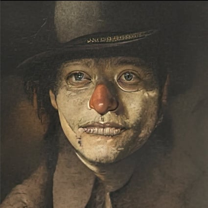 An image generated by AI based on the text prompt “A sad clown by Vincent van Gogh”, created by Scottish artist Perry Jonsson. Photo: Perry Jonsson / AI