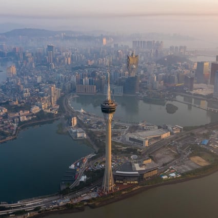 An aerial view of Macau in 2019. Although Macau’s gaming revenues dipped below Las Vegas’ this year, they need only stabilise at a much lower level than the US$36 billion achieved in 2019 for Macau to reclaim the crown as the world’s biggest gambling hub. Photo: Xinhua