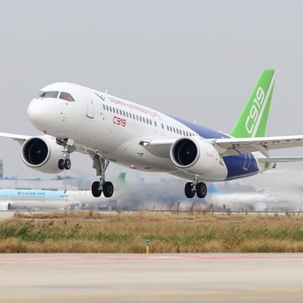 The single-aisle C919 has been built to compete with Boeing’s 737 and Airbus’ A320. Photo: AFP