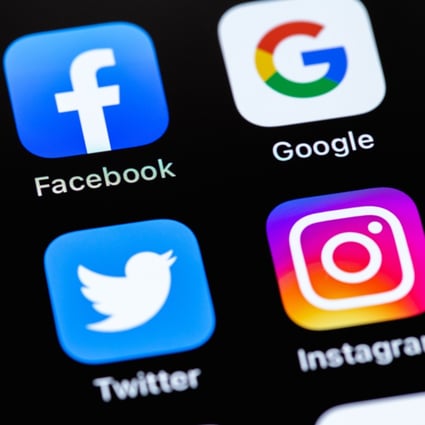 Facebook, Instagram, Google and Twitter mobile app icons on an iPhone screen. Photo: Shutterstock