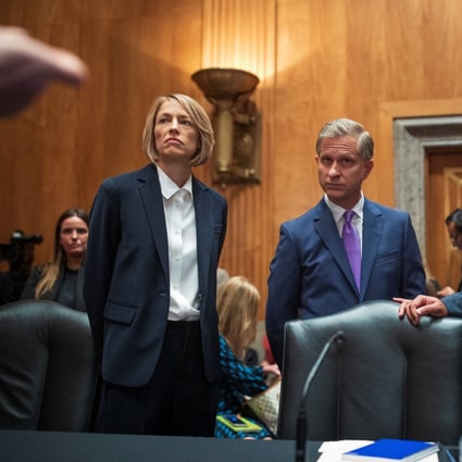 Vanessa Pappas, chief operating officer at TikTok, Jay Sullivan, general manager of Bluebird at Twitter, and Neal Mohan, chief product officer at YouTube, attend a hearing before the US Senate in Washington on September 14. Photo: Reuters