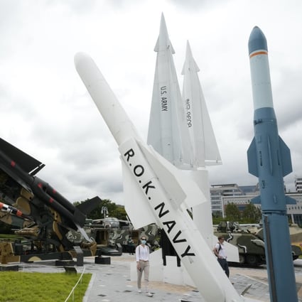 South Korean and US missiles on display at the Korean War Memorial Museum in Seoul, South Korea. Photo: AP