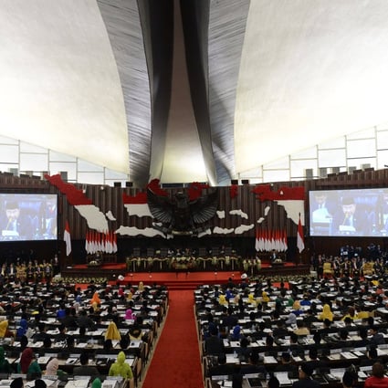 Lawmakers in Indonesia’s parliament overwhelmingly approved the data protection bill, which authorises the president to form an oversight body to fine data handlers for breaching rules. Photo: AFP