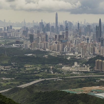 Buildings in Shenzhen and Hong Kong, seen against the backdrop of China’s Greater Bay Area. Photo: Martin Chan