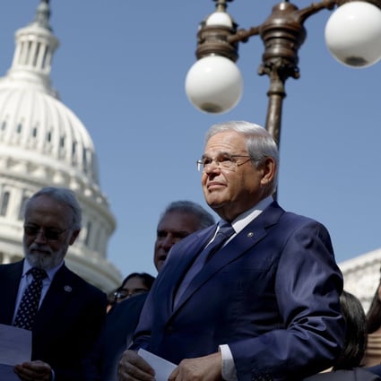 Senator Robert Menendez arrives to speak at a news conference in Washington on June 15. He has said the Taiwan Policy Act only sought to raise the costs of taking Taiwan by force. Photo: Getty Images/AFP