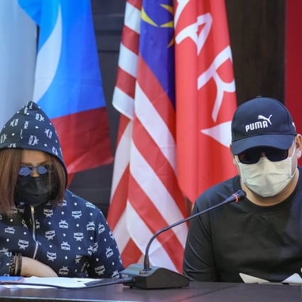 Malaysian victims of job scams attend a press conference in Petaling Jaya, near Kuala Lumpur, on September 21. Photo: AP