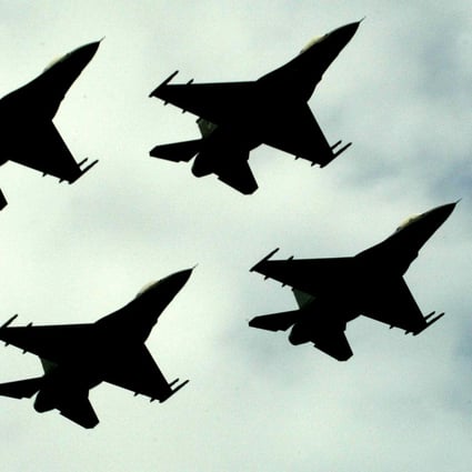 Pakistan Air Force F-16 fighter jets fly in formation during a ceremony in Islamabad in 2005. The US recently approved a US$450 million package to maintain and upgrade Pakistan’s fleet of F-16s. Photo: AP