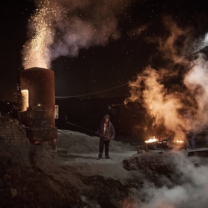 A file photo of an unauthorized steel factory in China’s Inner Mongolia from 2016. Photo: Getty Images