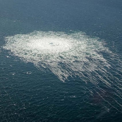 Gas bubbles from the Nord Stream 2 leak reaching the surface of the Baltic Sea near Bornholm, Denmark. Photo: Reuters