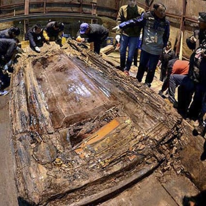 The tomb of Emperor Liu He during excavation. Photo: China Daily 