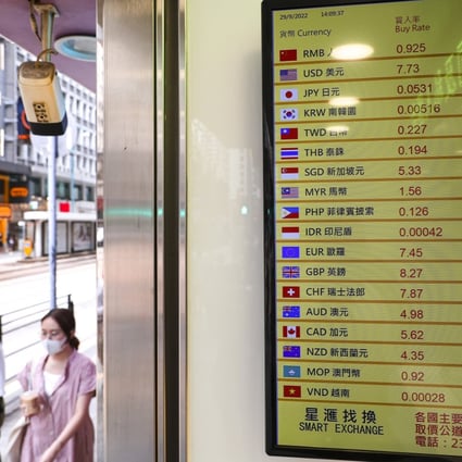 A currency exchange business in Sheung Wan lists its latest rates on Thursday. Photo: Yik Yeung-man