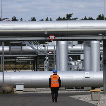 A security guard walks in front of the landfall facility of the Baltic Sea gas pipeline Nord Stream 2 in Lubmin, Germany, on September 19. Photo: Reuters