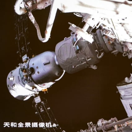 The Wentian lab module was successfully moved from the front to the side of the space station. Photo: Handout
