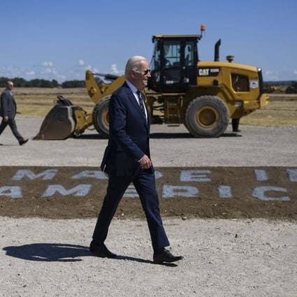 US President Joe Biden attends a groundbreaking ceremony for a new Intel semiconductor manufacturing facility in Ohio, US, on September 9. Photo: Bloomberg