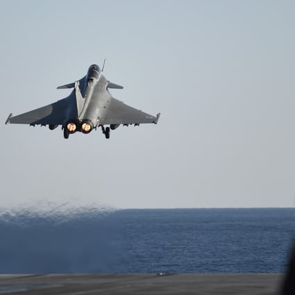 A French Rafale jet fighter takes off from France’s aircraft carrier Charles-de-Gaulle. Photo: AP