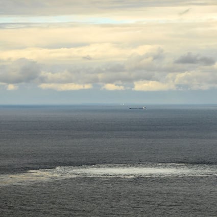 This handout picture released on September 30 by the Danish Defence Command and taken on September 29 shows one of four gas leaks at one of the damaged Nord Stream gas pipelines in the Baltic Sea. Photo: AFP