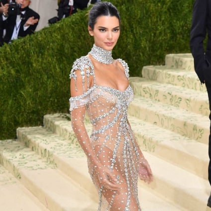 US model Kendall Jenner arrived for the 2021 Met Gala in a glittery dress at the Metropolitan Museum of Art on September 13, 2021 in New York. Photo: AFP