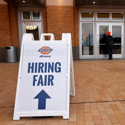 People arrive for a job fair in Fort Worth, Texas, in March last year. The US labour market has remained resilient despite softening in other parts of the economy, potentially complicating hopes the US central bank will ease up in its cycle of interest rate increases. Photo: TNS