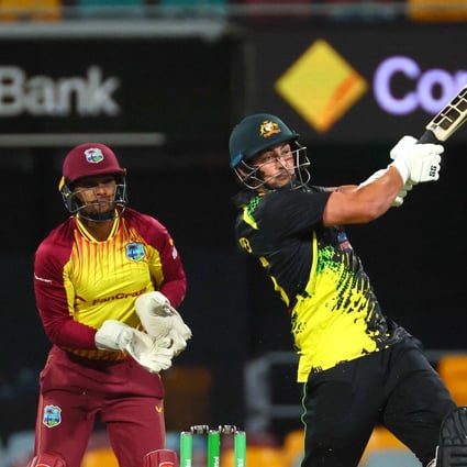 Australia’s Tim David plays a shot during the second cricket match of Twenty20 series between Australia and West Indies. Photo: AFP