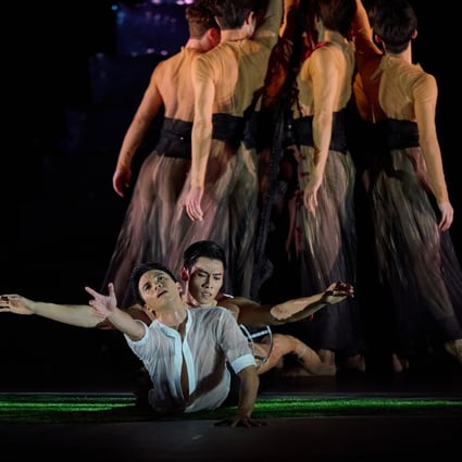 Luis Cabrera (left) and Kyle Lin (right) in a scene from “The Last Song”, choreographed by Ricky Hu and part of “Carmina Burana”, a double bill from the Hong Kong Ballet and Hong Kong Philharmonic. Photo: Conrad Dy-Liacco  / Courtesy of Hong Kong Ballet