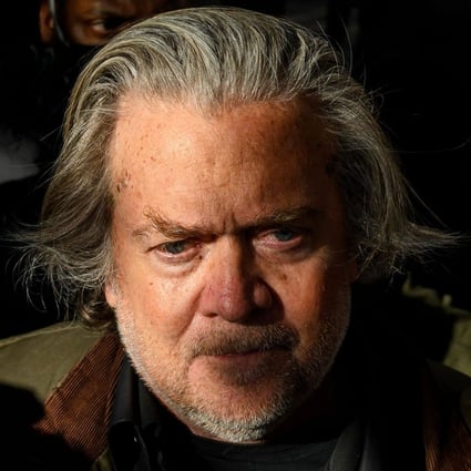 Former White House adviser Steve Bannon leaves after an appearance in the Federal District Court in Washington in November 2021. Photo: AFP