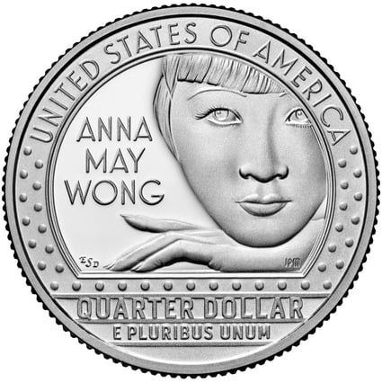 The likeness of Asian-American actress Anna May Wong will appear on the fifth 25-cent coin in the American Women Quarters Programme.  Photo: US Mint via Reuters
