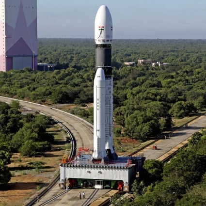 India’s heaviest rocket prepares for a launch from the Satish Dhawan Space Center in Sriharikota, India on Saturday. Photo: Handout/Indian Space Research Organization via AP