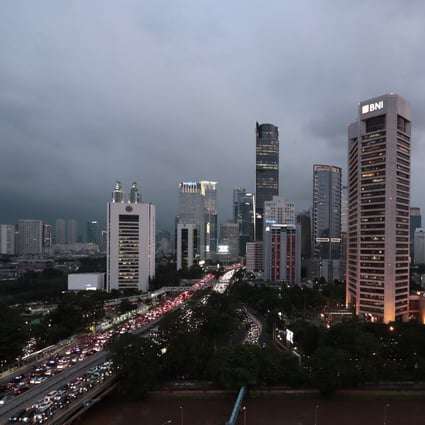 The central business district skyline is seen during dusk in Jakarta, Indonesia. Photo: AP