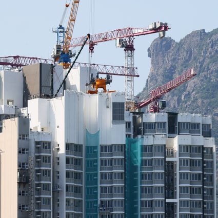 A residential building under construction near Lion Rock in Hong Kong, on October 11. Photo: Dickson Lee