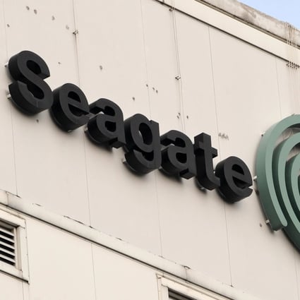 Seagate’s logo is seen at a facility in Singapore in August 2009. Photo: AFP