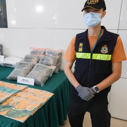 The Hong Kong Customs and Excise Department displays the drugs it seized during recent operations. Photo: Edmond So