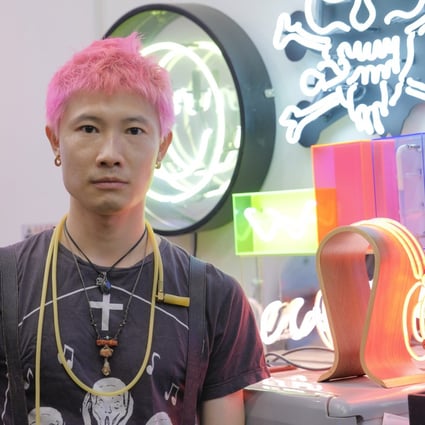 Jive Lau Ho-fai teaches neon-bending workshops at Kowloneon, a neon workspace in Kwun Tong, Hong Kong. Photo: Connor Mycroft