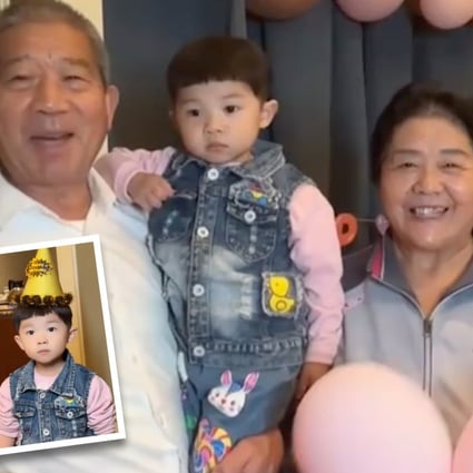 The birthday celebration of a toddler whose parents are in their 70s went viral in China. Photo: SCMP composite 