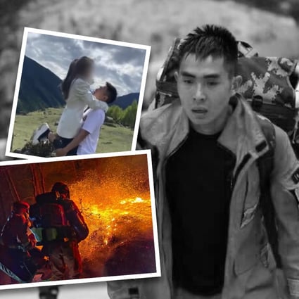 Cai Maoqiang was honoured as a “martyr” after he died in a forest fire. Photo: SCMP composite