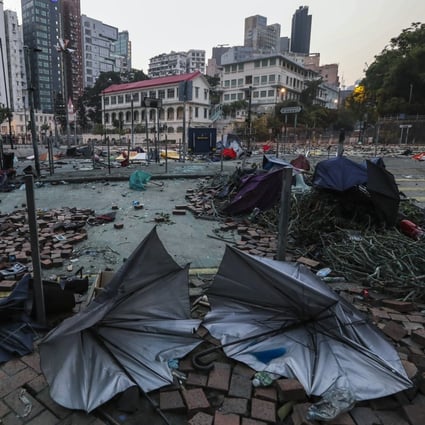 The aftermath of clashes between riot police and protesters outside Polytechnic University in 2019. Photo: Felix Wong