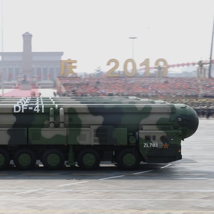 China displayed its most powerful nuclear deterrent, the Dongfeng-series intercontinental ballistic missiles, during a 2019 military parade in Beijing. Photo: Xinhua