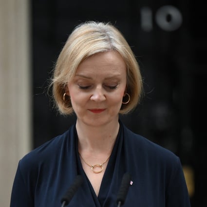 Britain’s former prime minister Liz Truss announces her resignation in London on October 20. Photo: AFP / Getty Images / TNS
