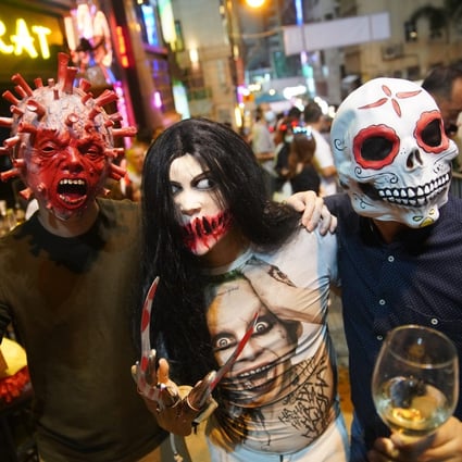 People celebrate Halloween in Lan Kwai Fong in Central, Hong Kong, on October 31. Photo: Winson Wong