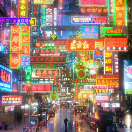 Compression by Desmond Lo, is featured at the ‘Lost And Found’ exhibition, that pays homage to Hong Kong’s neon-lit cityscape. Photo: Shout Contemporary/Desmond Lo