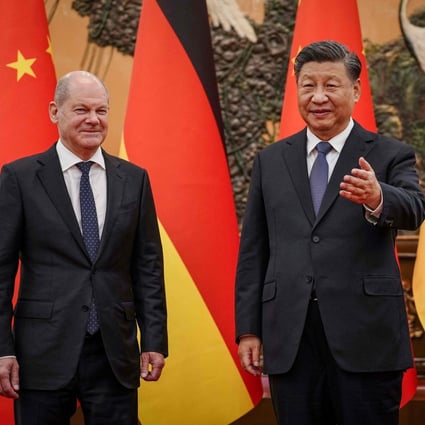 Chinese President Xi Jinping welcomes German Chancellor Olaf Scholz at the Grand Hall in Beijing on November 4, 2022. Xi said he believed Scholz’s visit would deepen pragmatic cooperation between the two sides in various fields. Photo: AFP