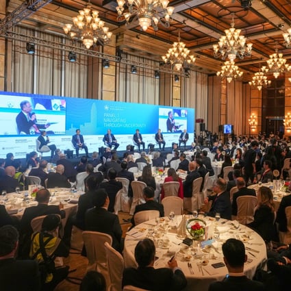 Guests listen to a panel of speakers at an event for the Global Financial Leaders’ Investment Summit, hosted at the Four Seasons Hotel, on November 2. Photo: Sam Tsang