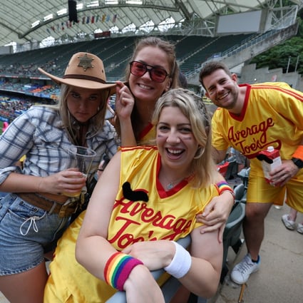 Fans celebrate on day 2 of the Hong Kong Sevens. Photo: Yik Yeung-man